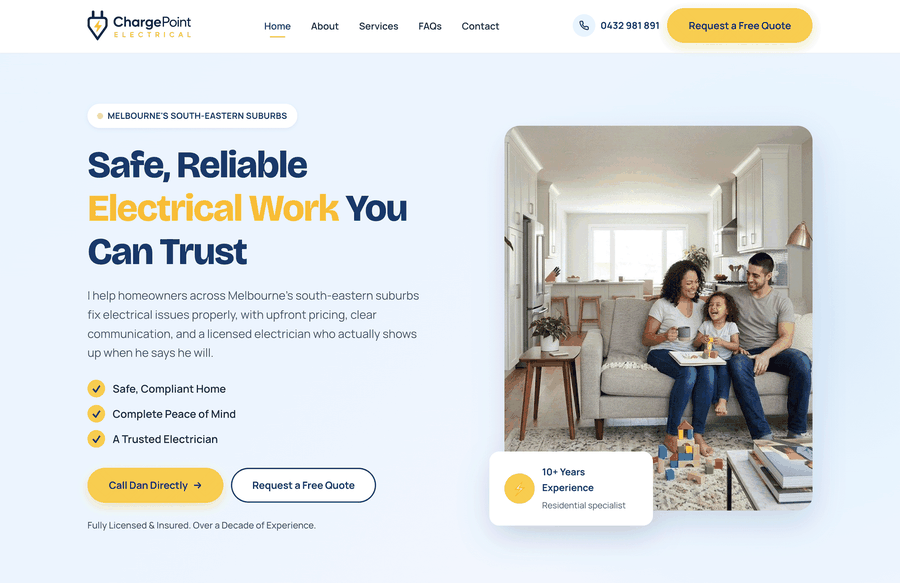 ChargePoint electrical website designed by Niranoma