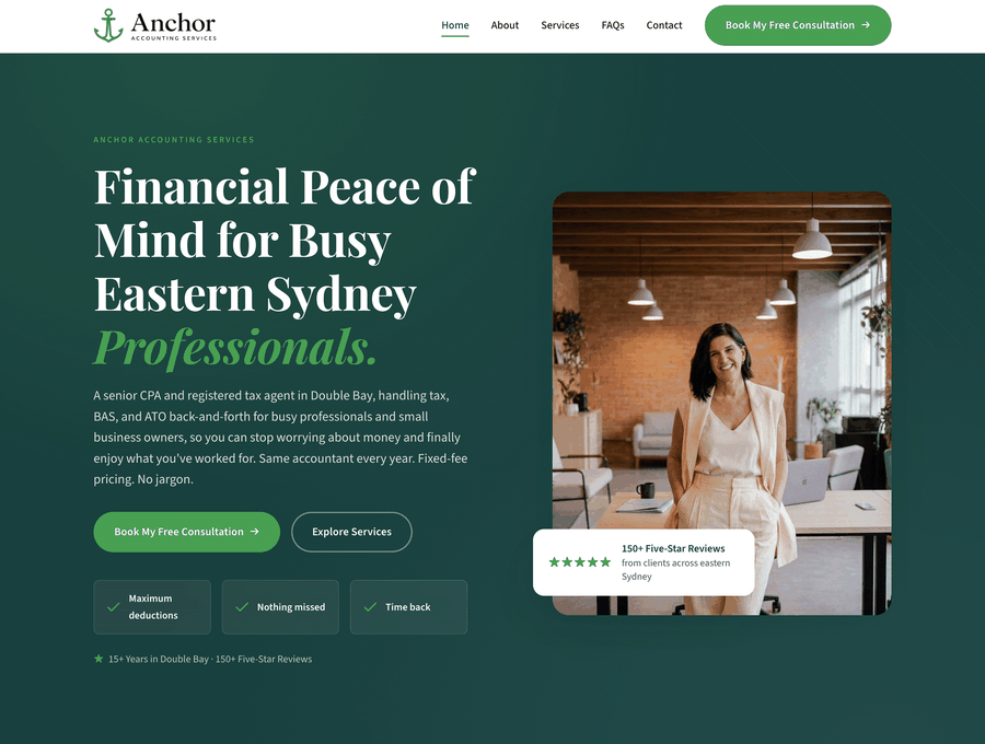 Anchor accounting website designed by Niranoma